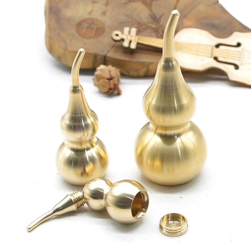 

Charms 1Pc Traditional Chinese Natural Feng Shui Gourd Brass Luck Ornament Home Decor, Bronze;silver