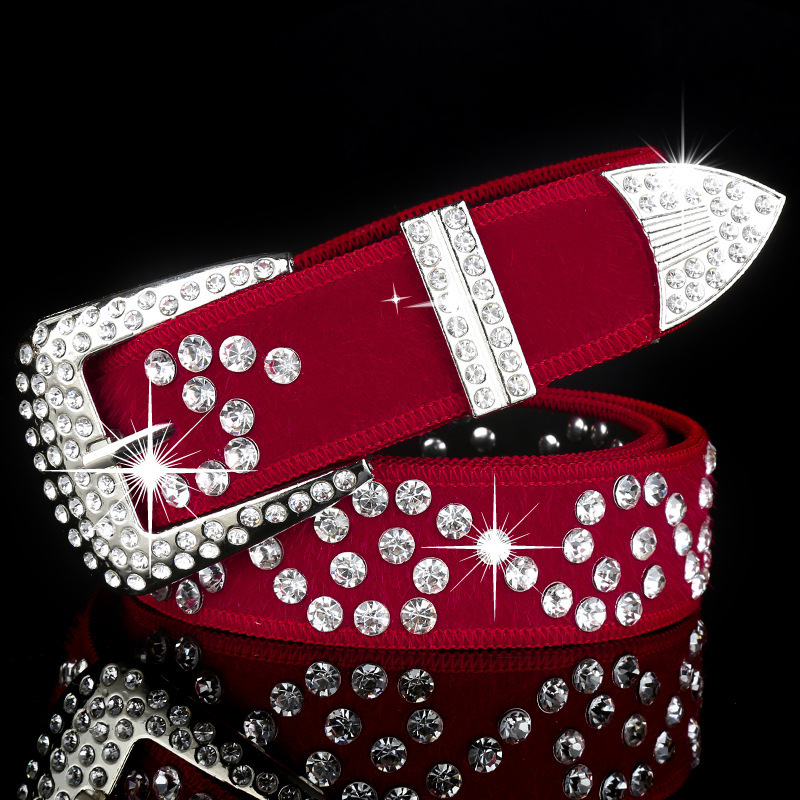 

Designer belts 2023 fashionable versatile with wide belt and diamond women's leather pants factory outlet