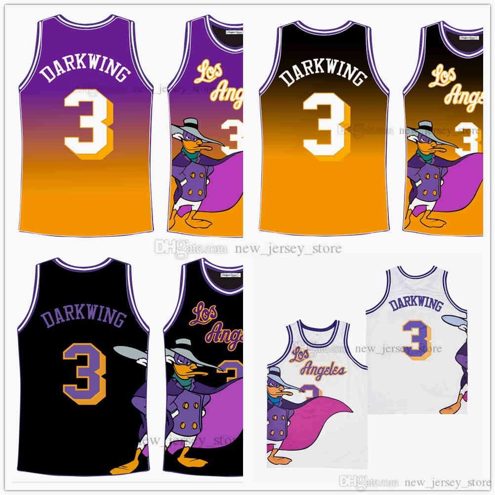 

Movie 3# DARKWING DUCK FADE BLACK JERSEY Custom DIY Design Stitched College Basketball Jerseys