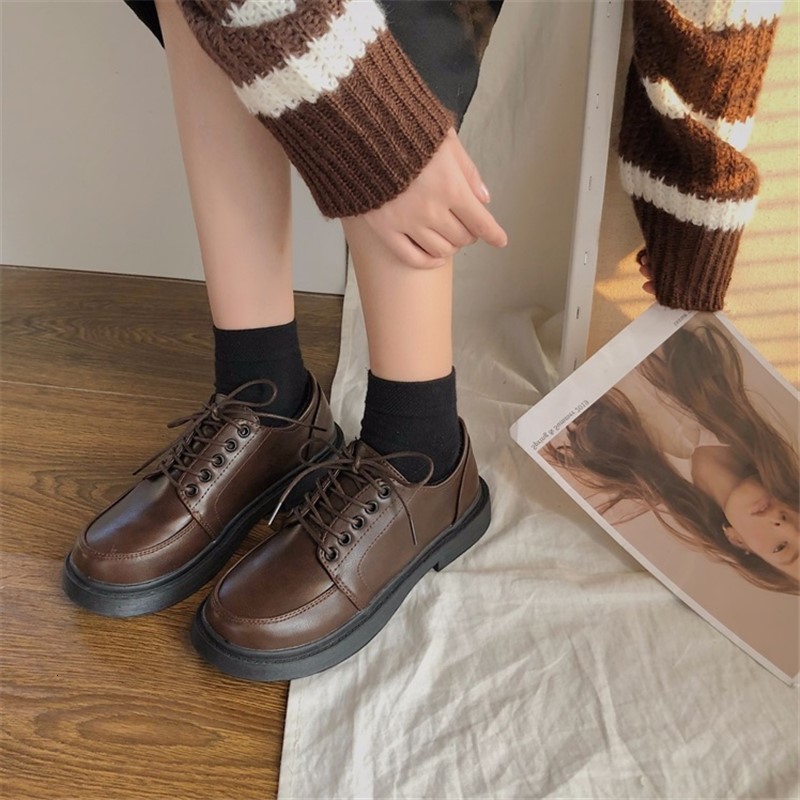 

Jk Lolita for Casual Retro-style Japanese Girls Cosplay Anime Mid-leap Rentals to Female Apartments Vintage Tea Uniform Shoe Party Vl74, Brown