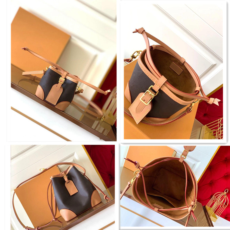 

TOP Quality Designer NOE PURSE Handbags Luxury Genuine Leather Messenger bags Women Shoulder Bag Mini Bucket Handbag 12cm/23cm Fashion Drawstring Women's Pures, Brown flower