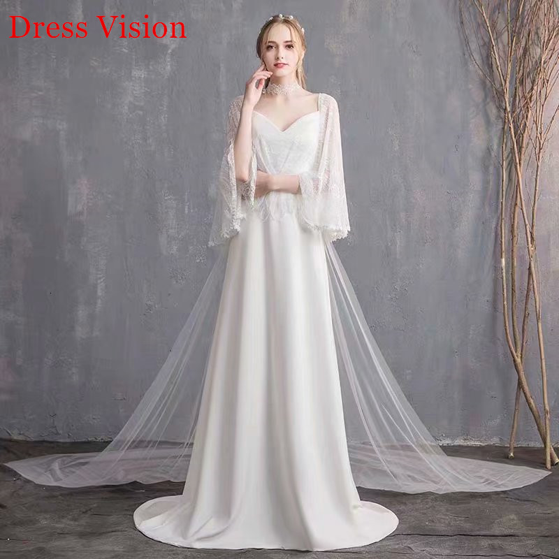 

2021 Boho Vestido Noiva Wedding Lace Long Sleeves Robe De Soiree Bride to Be Lace-up Sweep Train Qzwr, Same as image