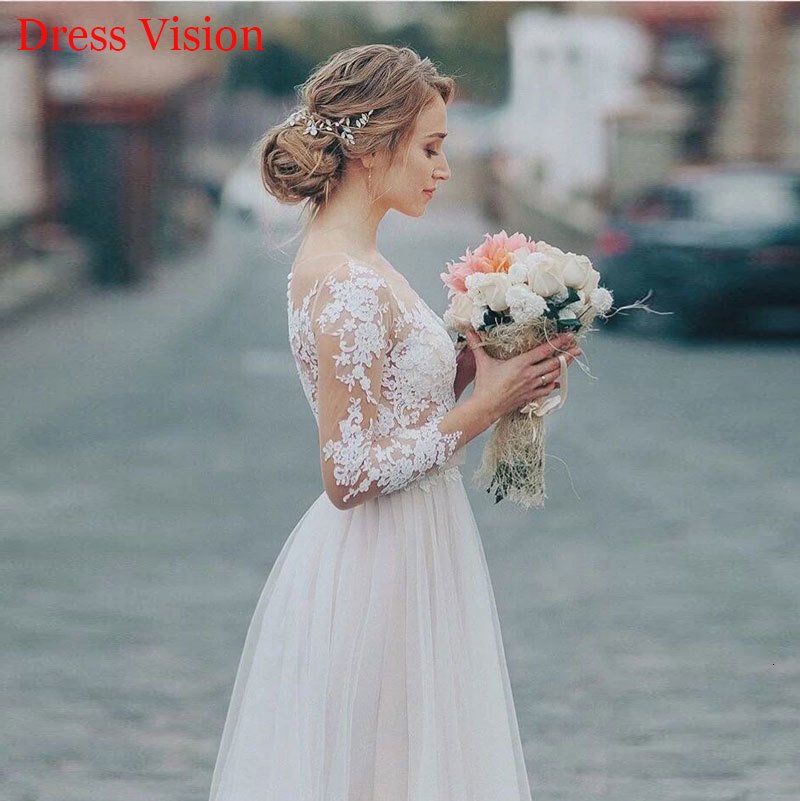

2021 Lace Long Sleeves Mariee Wedding Robe Soiree Simple Satin Vestido De Novia Suknia Lubna 6z17, Red & white