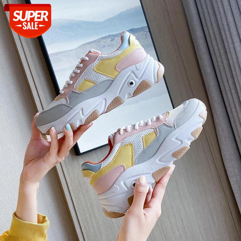 

new Fashion Women seasons sneakers white Platform autumn Chunky Vulcanized Shoes Breathable Leisure Lace Up Women Shoes Sports #o68I