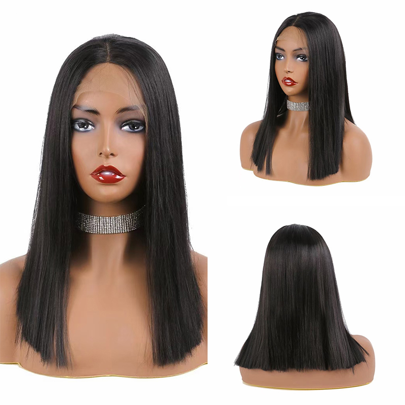 Costume Accessories Black Purple Wig Synthetic Lace Front Wig Heat Resistant Short Bob Black Glueless Ombre Cosplay Wigs For Black/White Wom-image-749168571