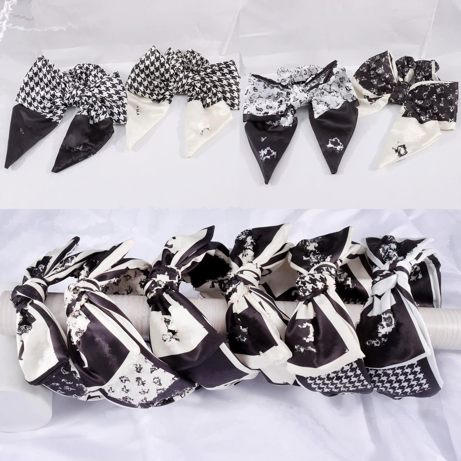 

Korean Simple Styles Sweet Girls Bowknot Headbands Luxury Designer Letters Print Charm Women Hair Hoop Wide Edge Cross Knotted Hairbands Headwarps Accessories