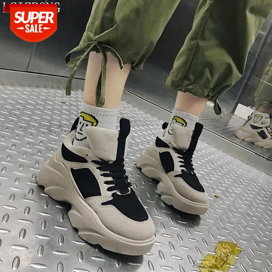

LCIZRONG 2020 New Women Platform Air Mesh Sneakers Brand Female Trainers Thick Bottom Ladies Chunky Footware Black #kI1o
