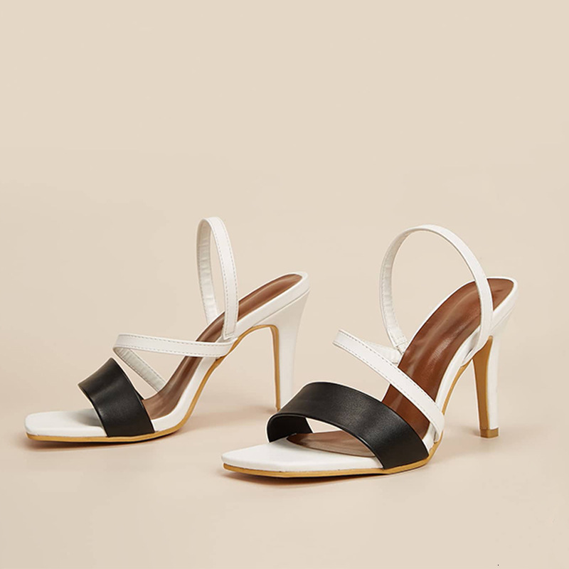 

Sandals sandálias de moda quadrada salto alto feminino tamanhos grandes HL87, 1# shoe box