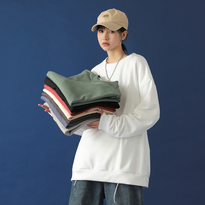 

2021 New Harajuku Sweet Color Oversize Female Sweatshirt Winter K-pop Loose Style Velo Thickening Sweaters for Teenagers D2l9, Yellow