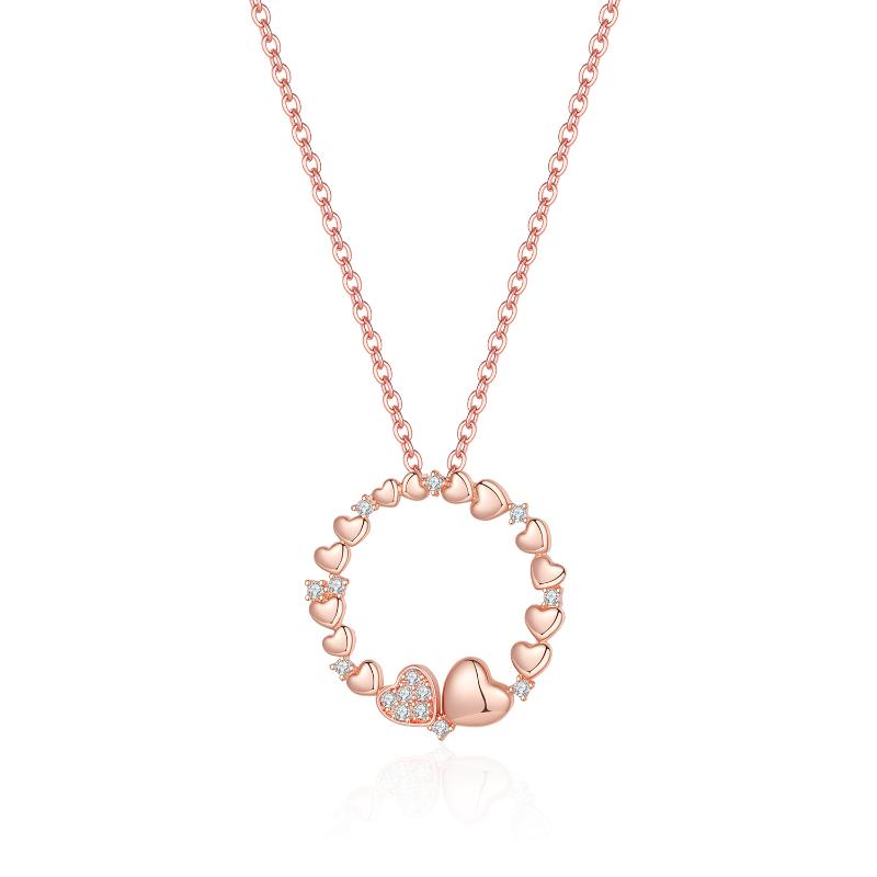 

Pendant Necklaces Fashionable Versatile Female Necklace Round Cubic Zirconia Stone Dance Party Daily Wear Women's Jewelry
