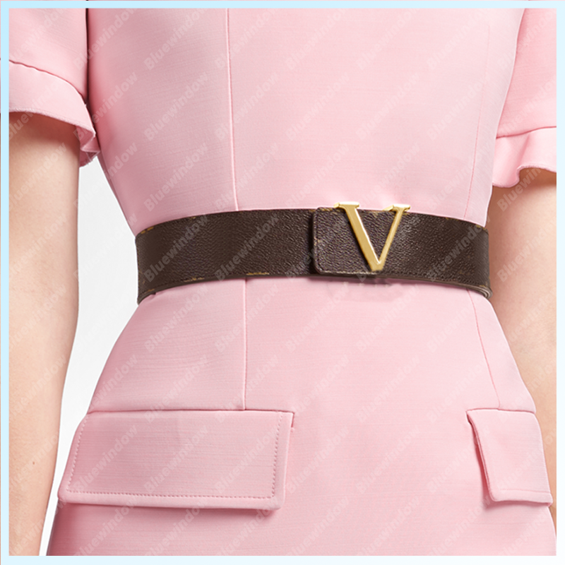

Designer Belt For Women Men High Quality Waistband Genuine Leather 4 cm Gold Letter V Buckle Mens Belts Womens Cintura Ceintures B2109111L