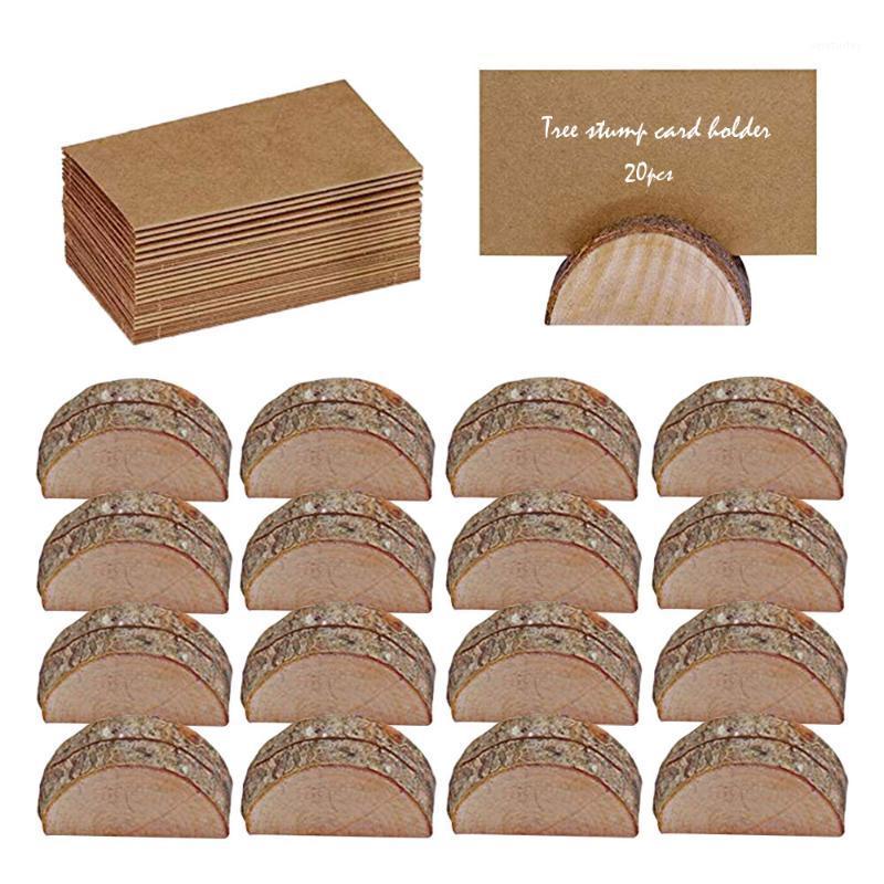 

Party Decoration 20pcs Wooden Table Holder And Folding Cardboard Place Card Holders Note Po Picture Wedding Clip Wood Direction Signs