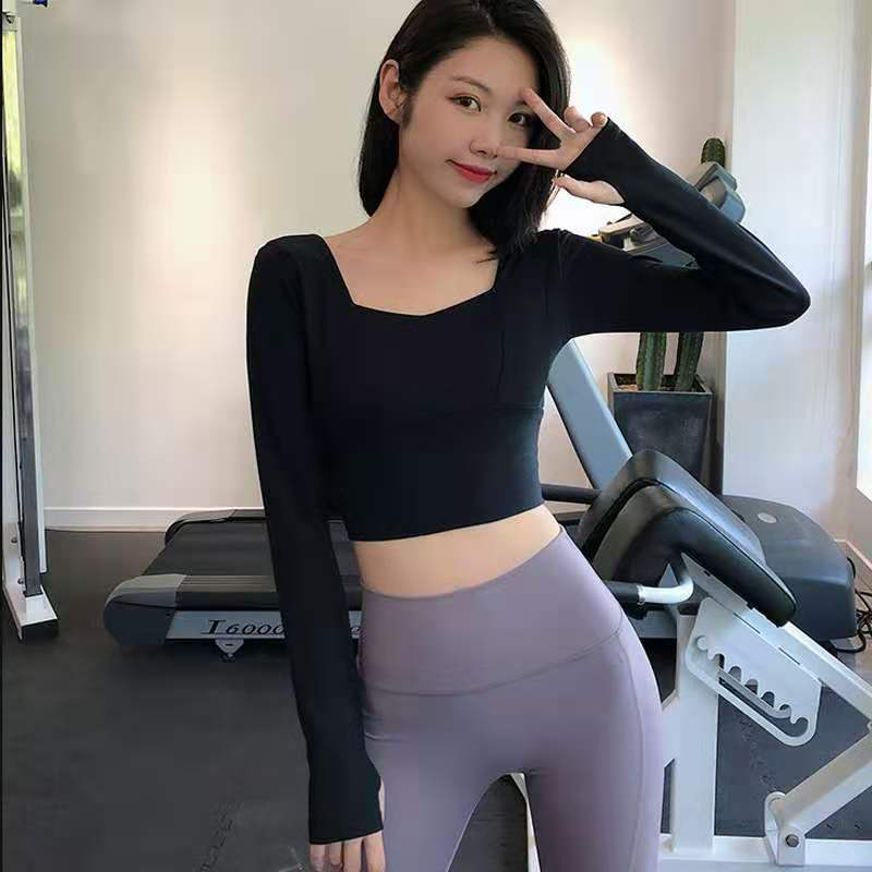 

Lu-11 original autumn and winter back Yoga suit long sleeve T-shirt women' tight sports top with breast pad 002, Please mark the color