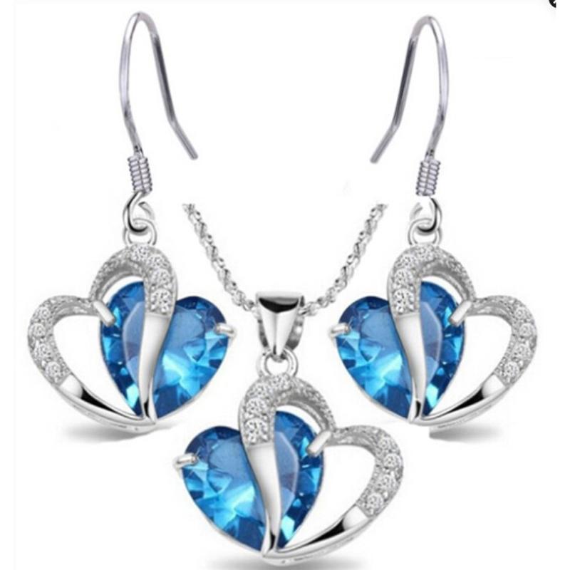 

Earrings & Necklace Stainless Steel Jewelry Sets For Women 2022, Silver