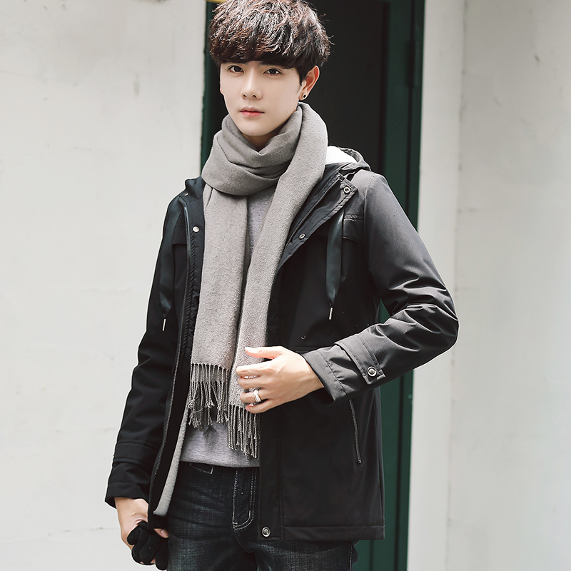 

2021 Mens Overcoat Brand New Men Trench Coats Autumn Winter Men's Solid Color Medium Long Section Male Wool Mandarin Collar A7br, Gray