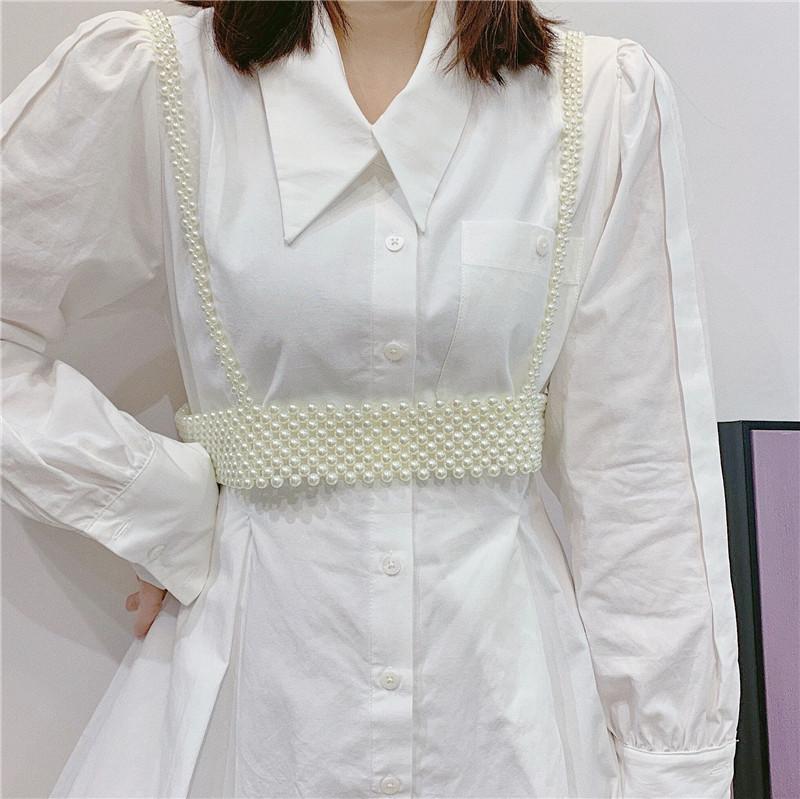 

Belts Designer Products Pearl Vest For Women Luxurious Fashion Strap Chain Style Suit Dress Ma3 Jia3 Decoration, Black