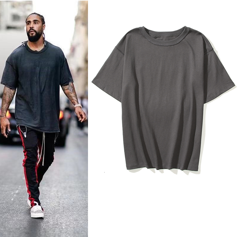 

2021 New High Street Washed Retro Oversize Short Sleeve Tshirts Mens Harajuku o Neck Loose Casual Summer Top Tees Hip Hop Couple t Shirt Ulu, Gray