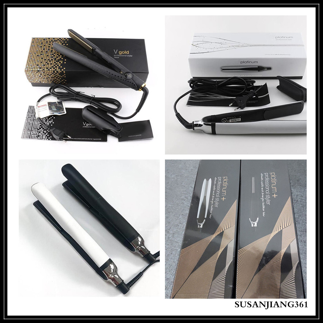 

STOCK EU US AU UK PLATINUM + Hair Straighteners Professional Styler Flat Hair Iron Straightener Hair Styling Tool Good Quality V Gold Max