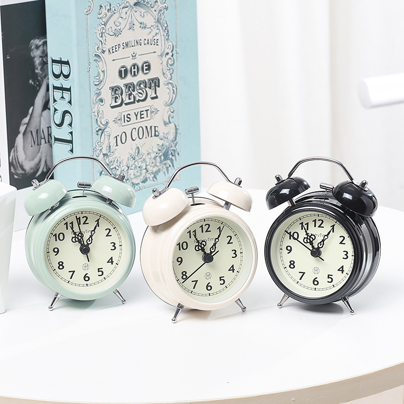 

super loud ringing alarm bedroom small night light silent creative gift student bedside clock ornament
