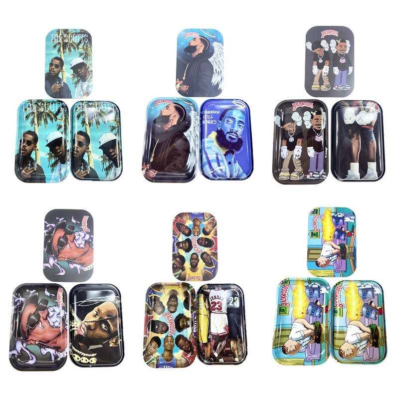 

Tinplate plate 28 X 18cm Metal rolling tray Smoking Accessories plate Tobacco Tin W/ Cover for Dry Herb Operation Roll Trays Storage Plates