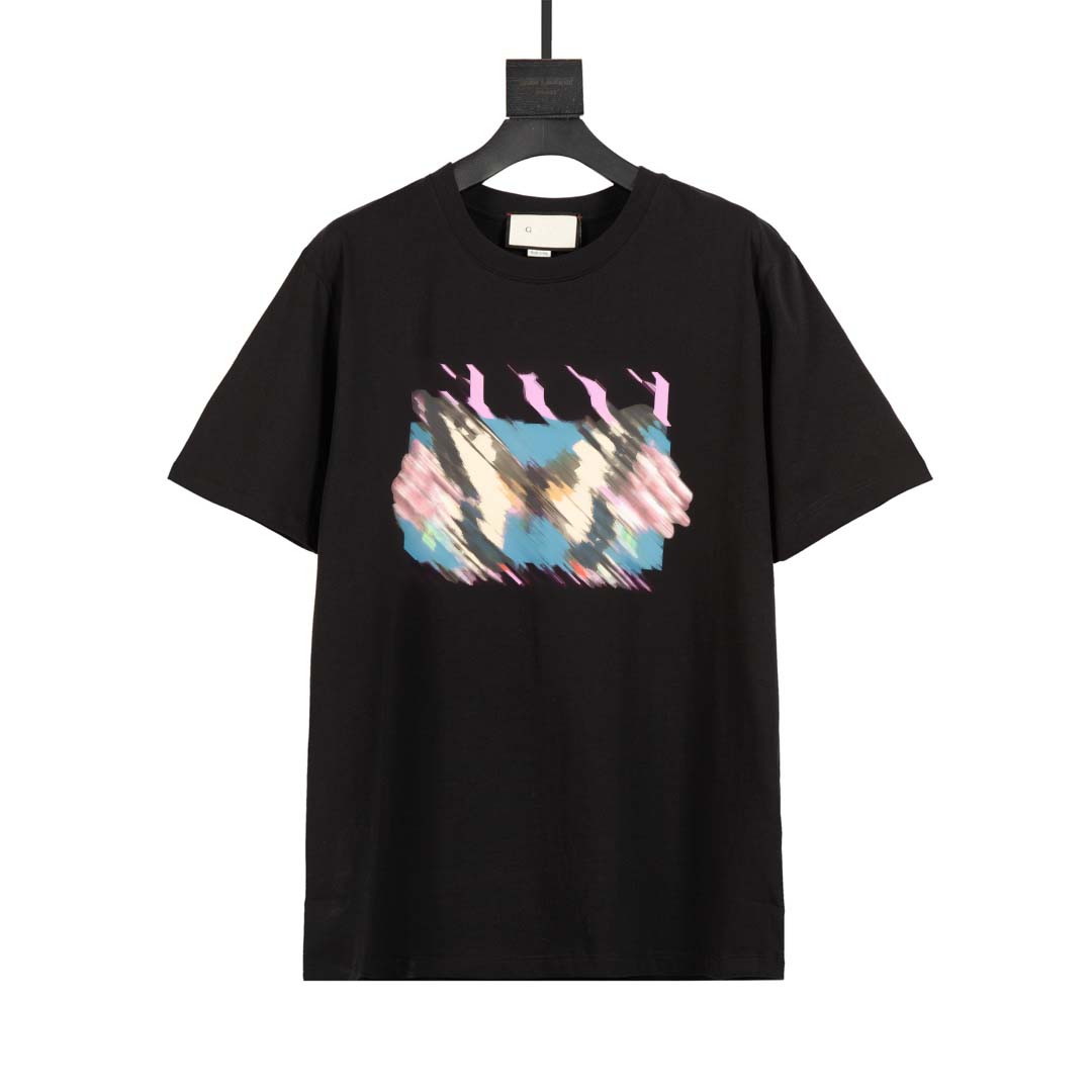 

21SS T-shirt men's summer short-sleeved high-quality T-shirt street hip-hop Paris fashion embroidery round neck men's and women&#0, White;black