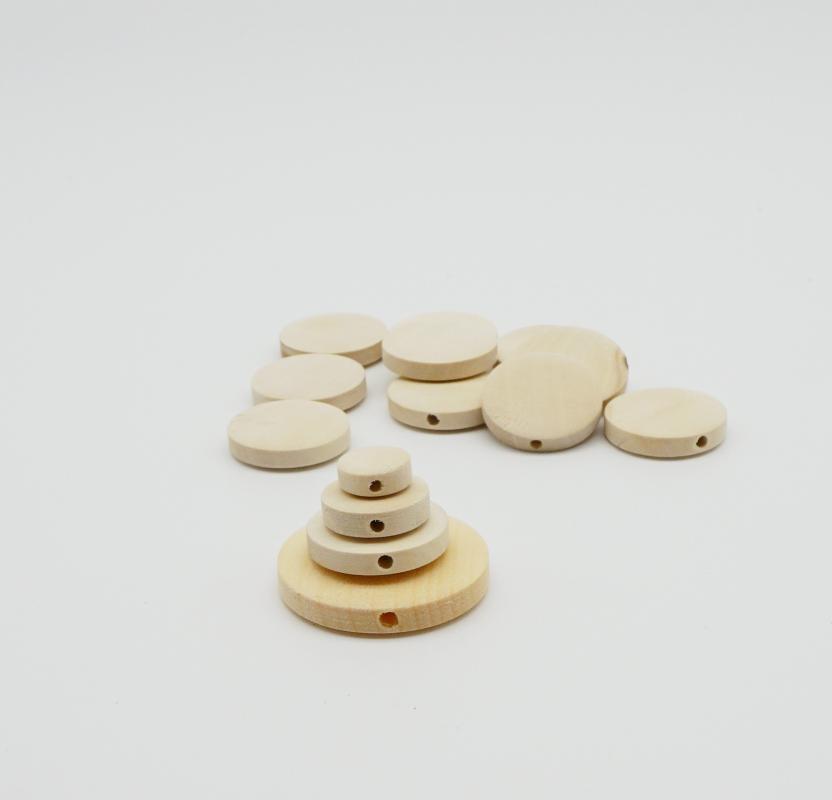 

Other Flat Wood Beads For DIY Earrings Jewelry Making With Straight Hole Natural Round Maple Wooden Unfinished Findings 10-40mm