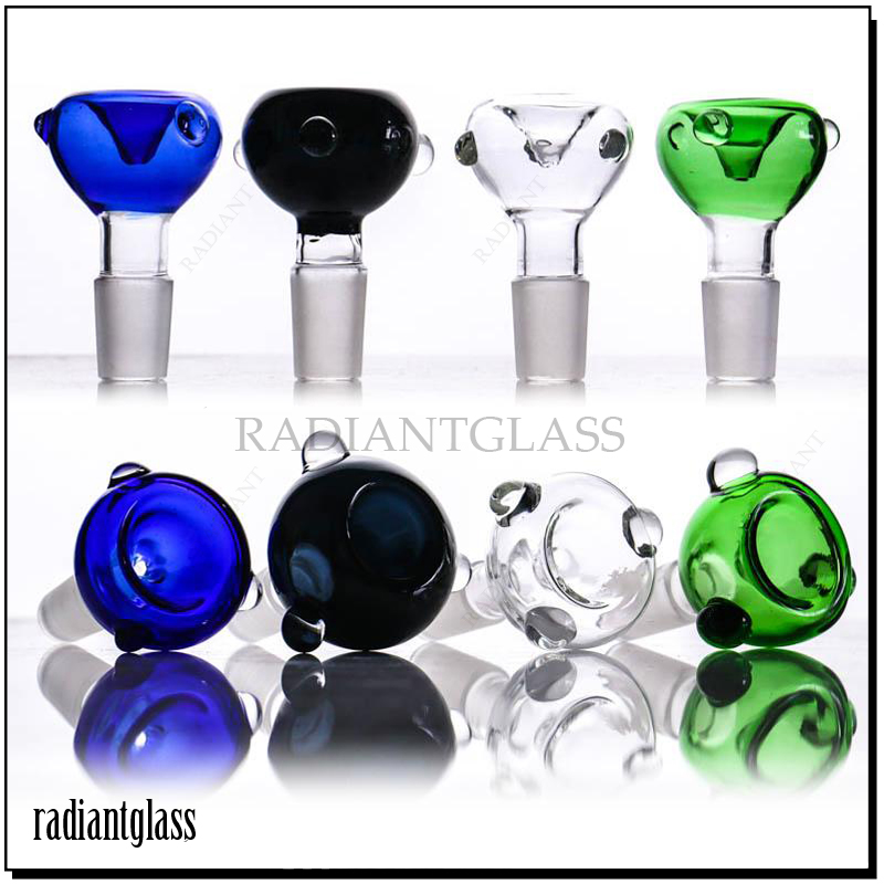 

PJ001 Hookahs bong bowl classic color 3 dot glass bowls 14mm 19mm bowl male joint for water pipe