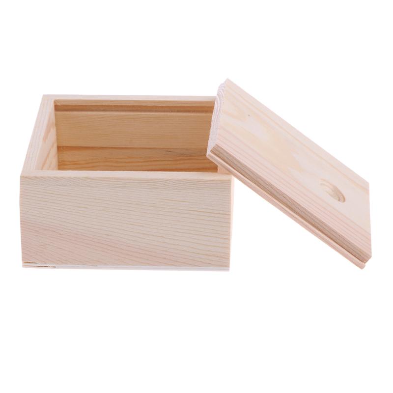 

Storage Boxes & Bins Small Plain Wooden Jewellery Box Container Gadgets Gift Organizer Wood, As pic