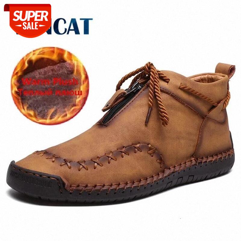 

Brand Men Snow Boots Winter Plush Warm Men's Boots Lace-Up Non-slip Ankle Outdoor Men Motorcycle Autumn Work Shoes #cx62