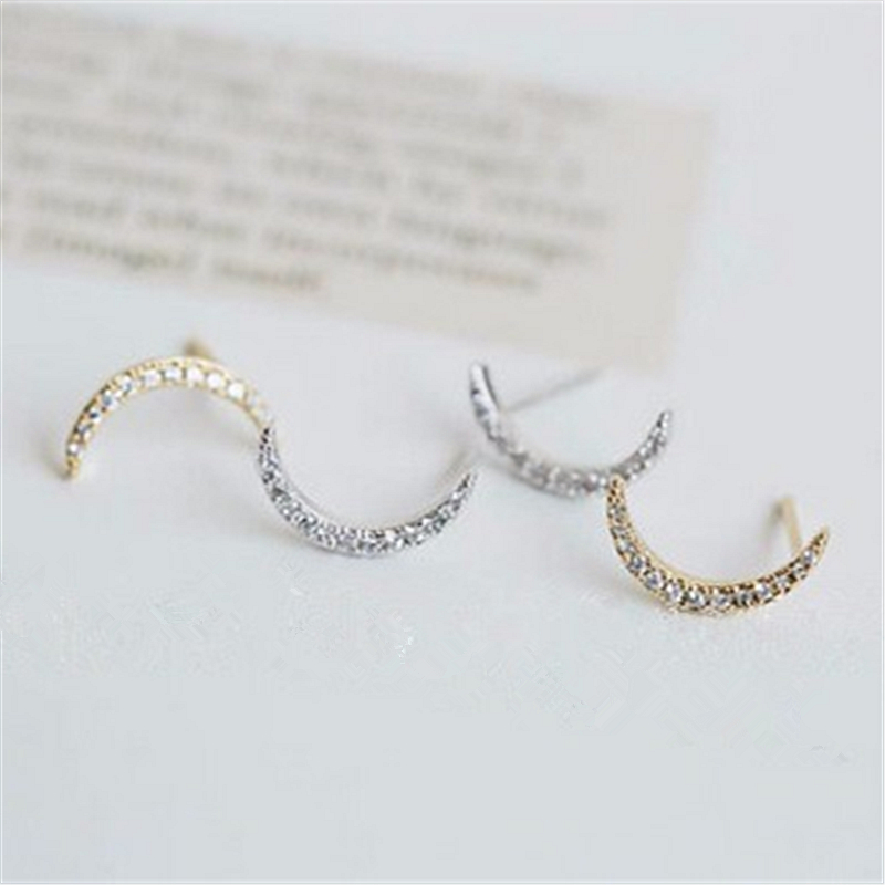 

Fashionable moon Stud Earrings crescent earring for women 18 k gold plated silver wholesale
