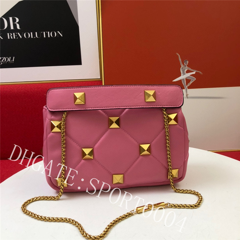 

Artwork Luxury designer Cross Body Bags Napa Leather chain nail Fashion Bag high quality wholesale handbags gold rivet flip over crossbody handbag, Make up the difference