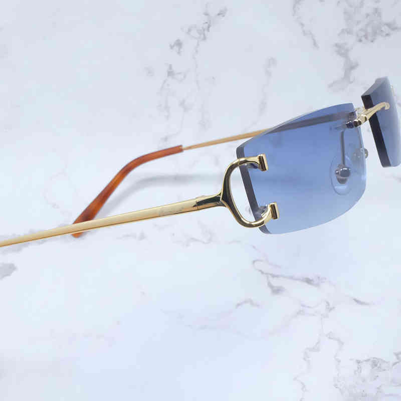 

Factory Direct Price Small Square Men Rimless Metal Big Wire Sun Summer Shades Eyewear Women Accessories Luxury Sunglass