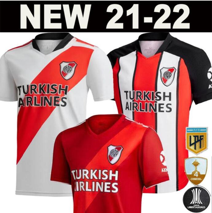 

21/22 River Plate home white Soccer Jersey 2021 CARRASCAL DE LA CRUZ PRATTO BORRE PINOLA Shirt riverbed PONZIO M.SUAREZ Football Uniform, Black;yellow