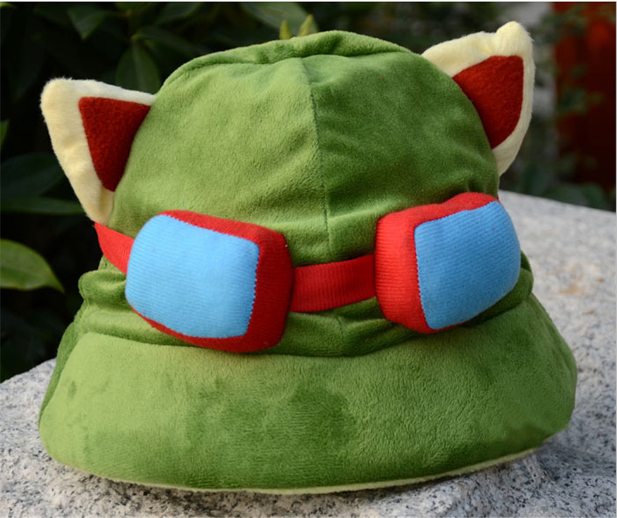 

Hot game League of Legends cosplay cap Hat Teemo hat Plush+ Cotton LOL plush toys Hats Free Shipping
