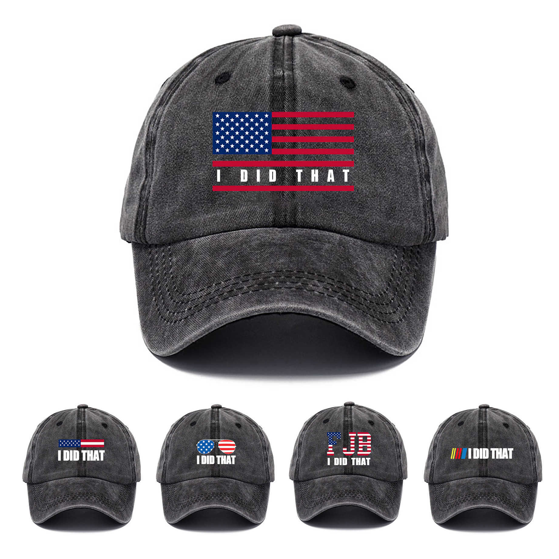 

I Did That Printed Washed Baseball Cap Unisex Cotton Letters Printed Ball Hat Sports Casual Kids Outdoor American Presidential Election Visor H110O2H6