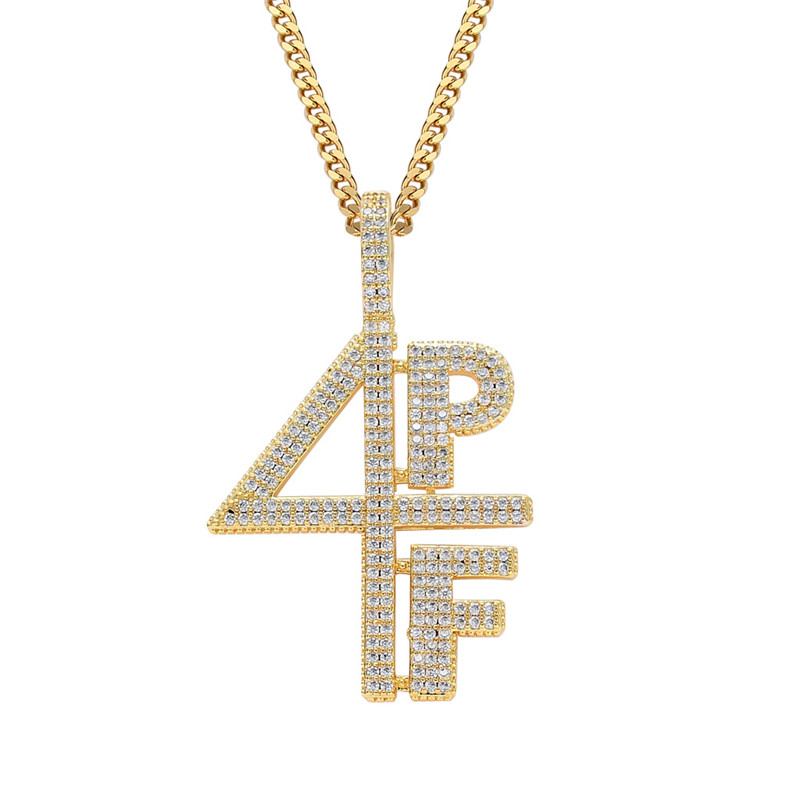 

Hot Sale 4PF Pendant Gold Silver Plated Cubic Zirconia Micro Paved Four Pockets Full LilBaby CZ Bling Iced Out Necklace For Men Jewelry