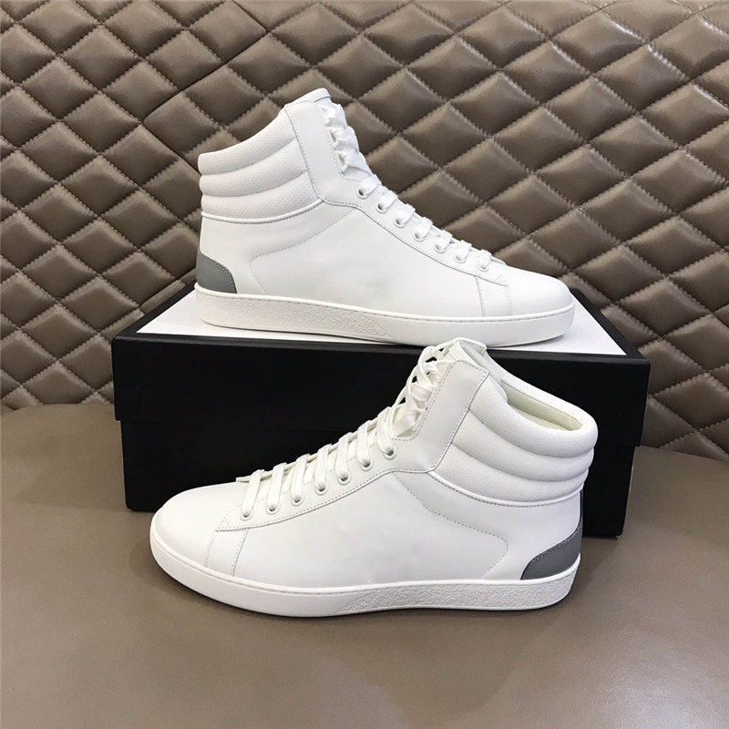 

2021 Spring latest leather high top sports fashion men's casual driving shoes black white Italian imported 1.1 Leather Men's shoes