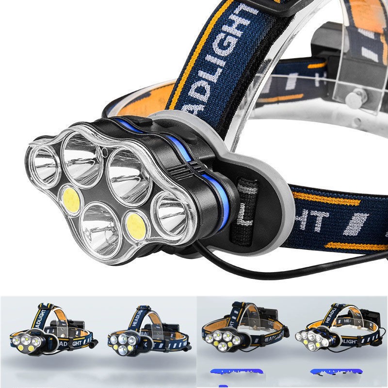

Powerful 18650 Rechargeable LED Headlamp T6 COB 8 Modes Lamps 50000 Lumens Adjustable Waterproof Camping Flashlight 205 W2