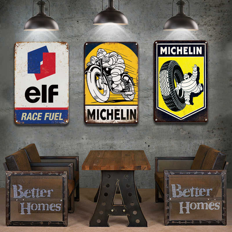 

Motor oil Gas Racing Team Brand Vintage signs Garage Man Cave Decoration Accessories Retro Metal Plates Wall Stickers