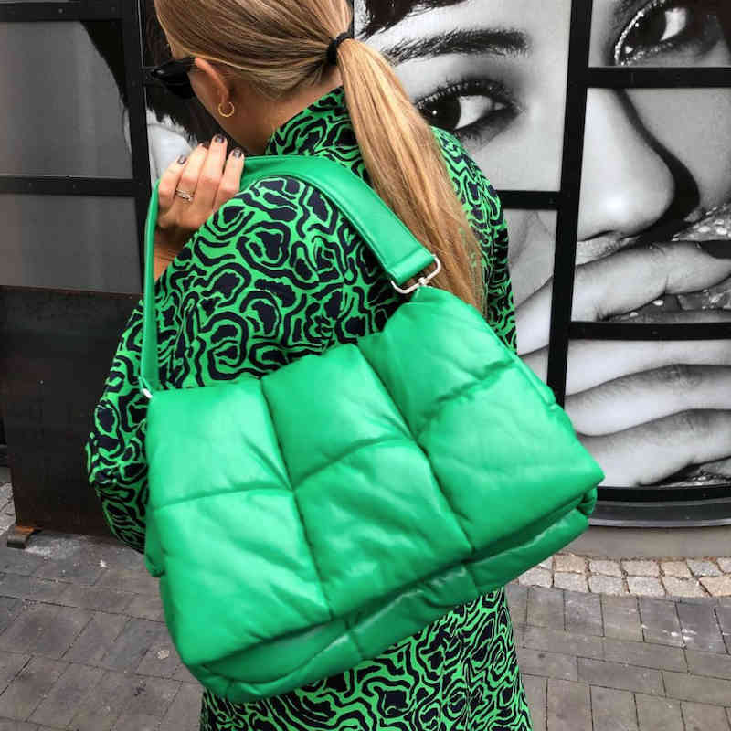 

Evening Bags Fashion Quilted Women Shoulder Designer Brand Handbag Luxury Nylon Space Padded Down Cotton Crossbody Bag Large Tote Winter JB03, Box