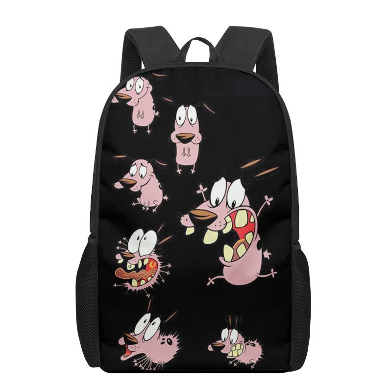 

School Bags Cartoon Courage Cowardly Dog 3D Print For Boys Girls Primary Students Backpacks Kids Book Bag Satchel Back Pack, Zzz035c (5)