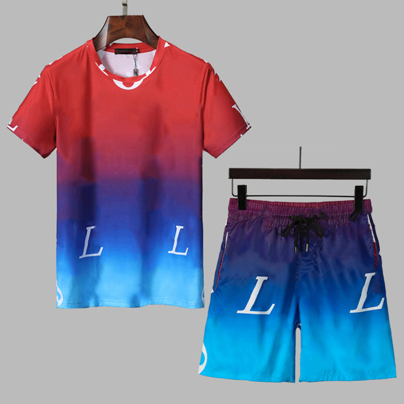 

Mens Tracksuits Running Sweatshirts Printed Shorts Joggers Suits 2021 Men Track Suit Short Sleeve Striped letters Clothes Man Designers Tshi, Gray