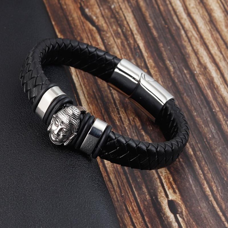 

Bangle Classic Religious Style Fashion Men's High Quality Leather Amulet Bracelet