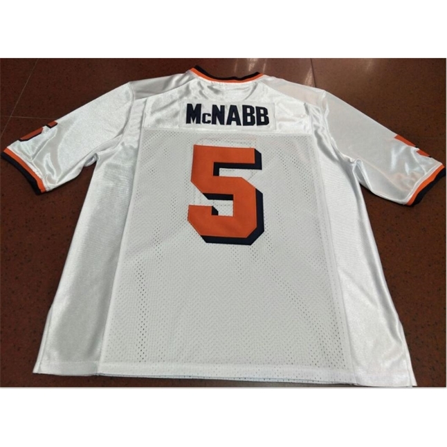

Goodjob Men Youth women Vintage SYRACUSE ORANGE MEN DONOVAN MCNABB #5 Football Jersey size s-5XL or custom any name or number jersey, White youth s-xl