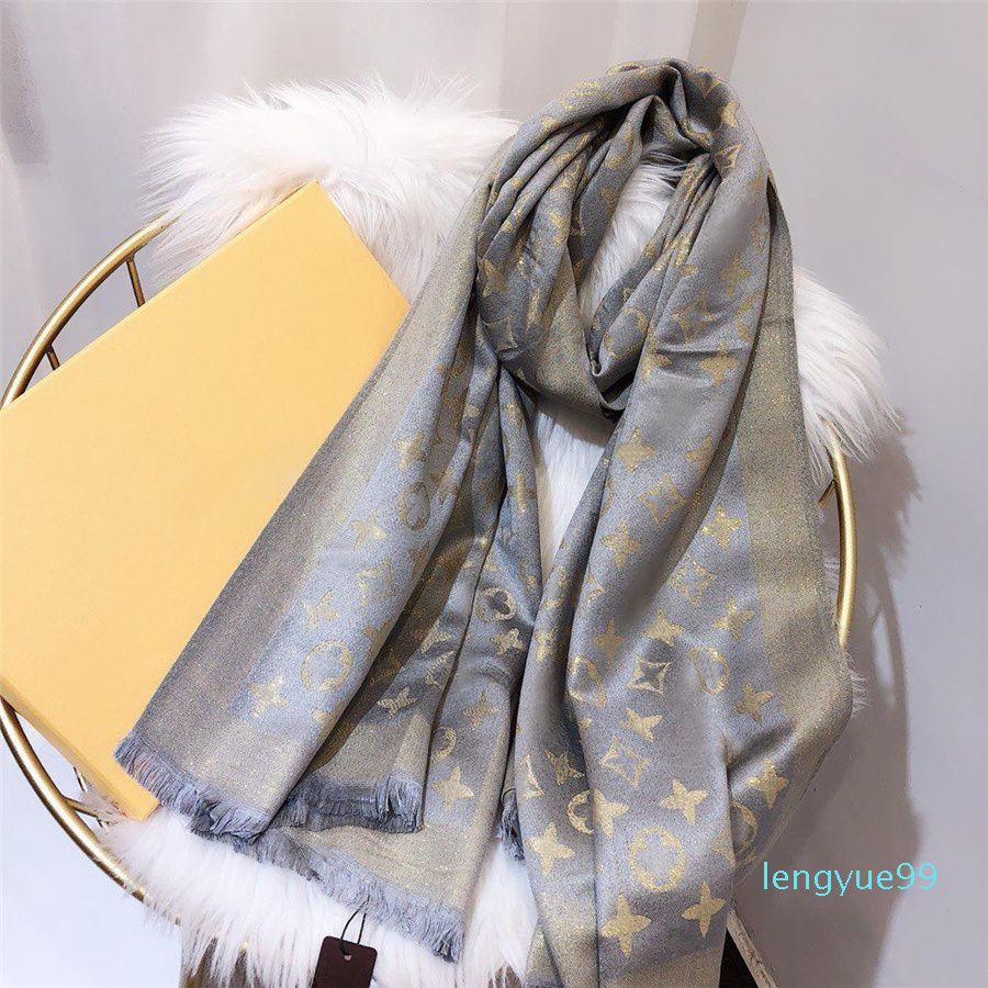 

2021 fashion top Classic fashion Scarf for Women wool silk cashmere Letter Scarf Shawl 18color Ladies Scarves Size 140x140cm without box
