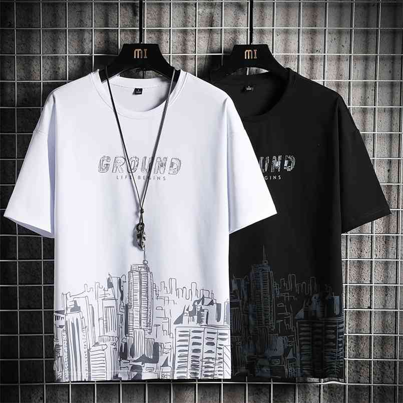 

Men T Shirt Short Sleeve Fashion Printing Round Neck Mens Top Tees Summer Comfortable Wear T-Shirts Male Clothing 210707, Hh3778 white