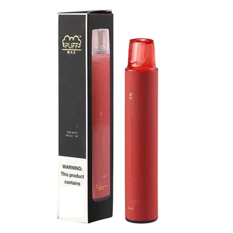 

PUFF MAX 2000Puffs Disposable Vape Pen 1200mAh Battery Pre-Filled 8.5ml Cartridges Pod BARS Portable e Cigs Portable Vapor Devices Vaporize