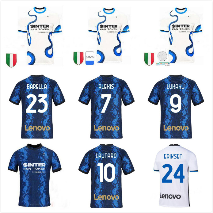 

INTER soccer jersey LUKAKU MILAN BARELLA LAUTARO ERIKSEN ALEXIS 21 22 football shirt 2021 2022 uniforms men + kids kit 4th fourth KOLAROV D&, Black;yellow