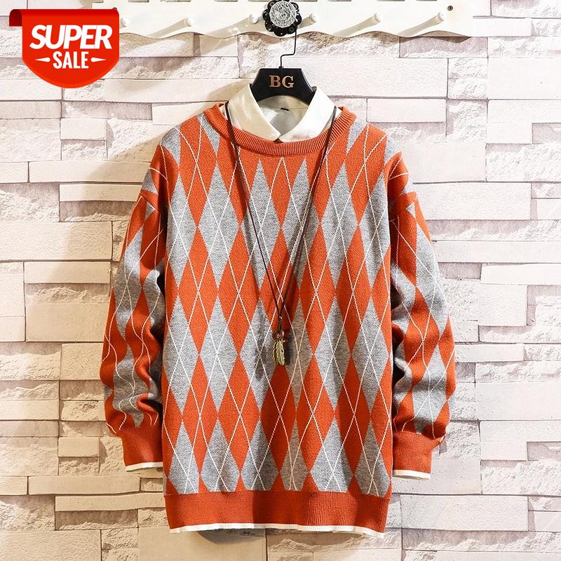 

2021 New Sweaters Men'S Long Sleeves Autumn Spring Striped Pullover Knitted O-Neck Plus OverSized 5XL #qe1T, White;black