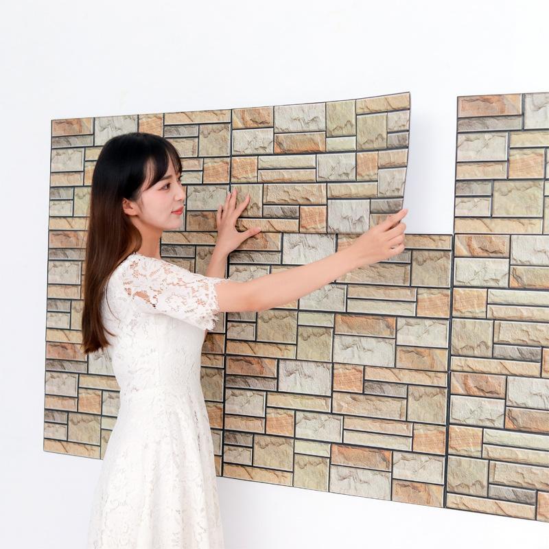 

Wallpapers Design 3d Three-dimensional Wall Sticker Brick Pattern PVC Tile Background Stickers Creative Self-adhesive, No.16